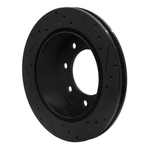 Chevrolet Silverado 1500 Brake Rotor (1) - Rear Left - R1 Concepts - Drilled & Slotted - Black - `99-`25